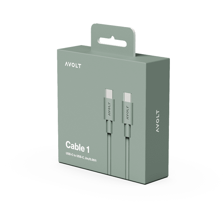 AVOLT - Cable 1 - Oak Green / USB-C to USB-C / 2m