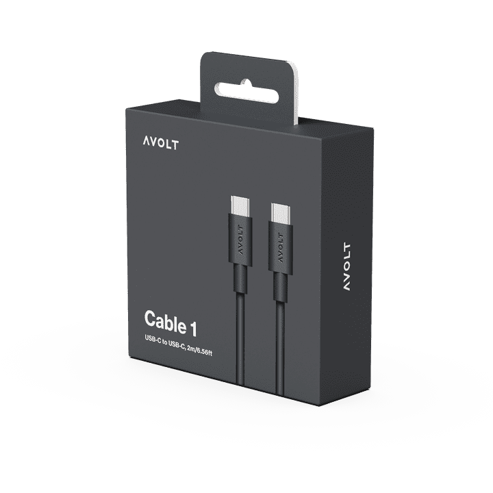AVOLT - Cable 1 - Stockholm Black / USB-C to USB-C / 2m