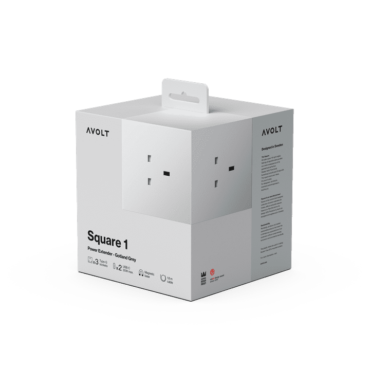 AVOLT - Square 1 (UK) - Gotland Grey / AC and USB-C