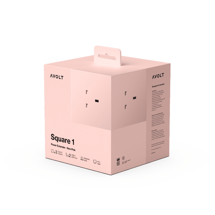 AVOLT - Square 1 (UK) - New Pink / AC and USB-C