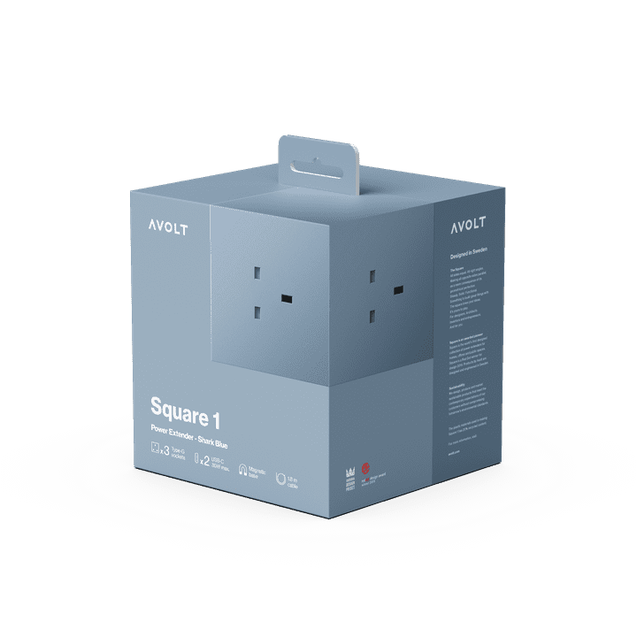 AVOLT - Square 1 (UK) - Shark Blue / AC and USB-C