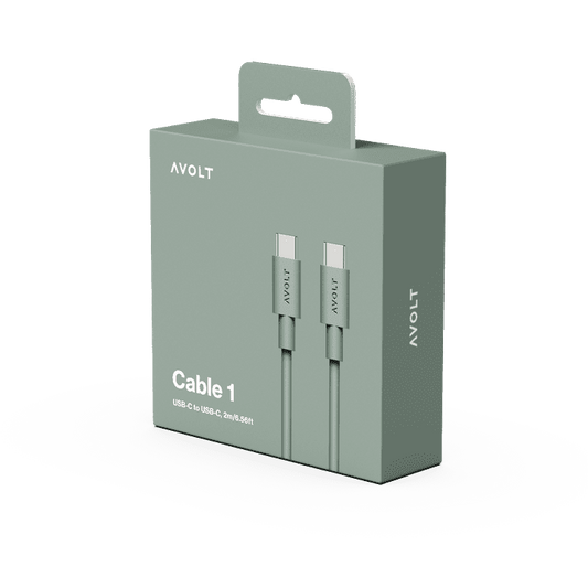 AVOLT - Cable 1 - Oak Green / USB-C to USB-C / 2m