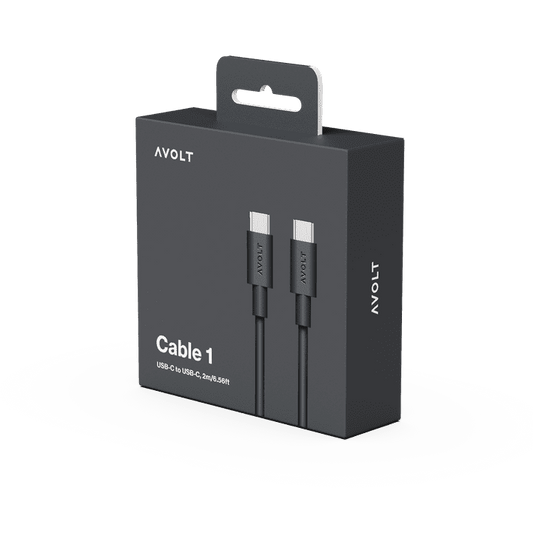 AVOLT - Cable 1 - Stockholm Black / USB-C to USB-C / 2m