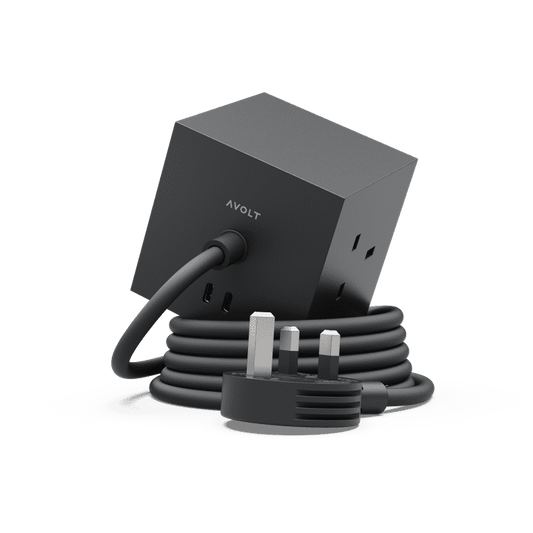 AVOLT - Square 1 (UK) - Stockholm Black / AC and USB-C